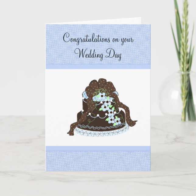 Grattis Choklad Bröllop Cake Kort (Framsida)