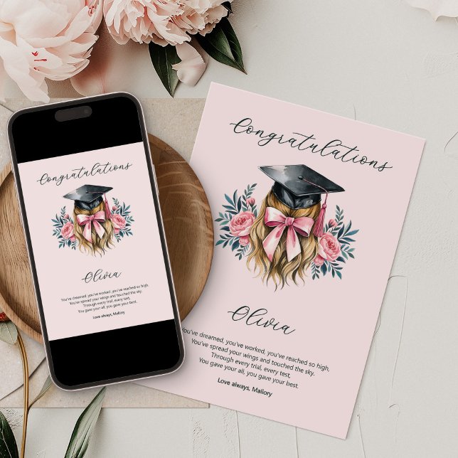 Grattis Dikt Femininingskap Kort (Graduation Congratulations Card - order printed or digital download)