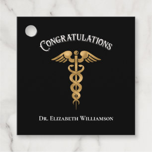 Grattis Doktor Physician Caduceus Gåvor Etiketter