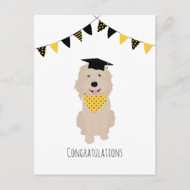 Grattis Doodle Hund Examenkåpa Vykort
