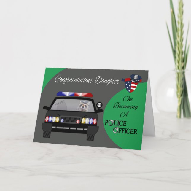Grattis dotter, polis kort (Framsida)