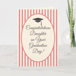 Grattis dotter rosa examensdagskort kort