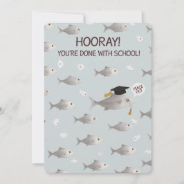 Grattis Du Är Färdig Med Skolan Rolig Fisk Examens Julkort