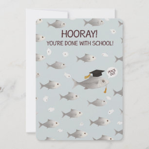 Grattis Du Är Färdig Med Skolan Rolig Fisk Examens Julkort