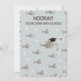 Grattis, du är klar med skolan, rolig fisk examen julkort