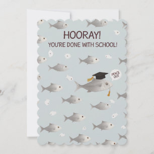 Grattis, du är klar med skolan, rolig fisk examen julkort