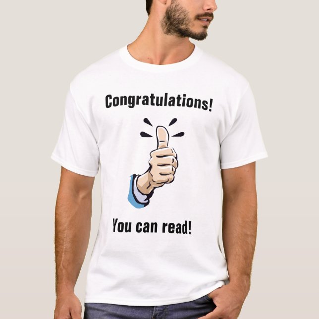 Grattis! Du kan läsa! T Shirt (Framsida)