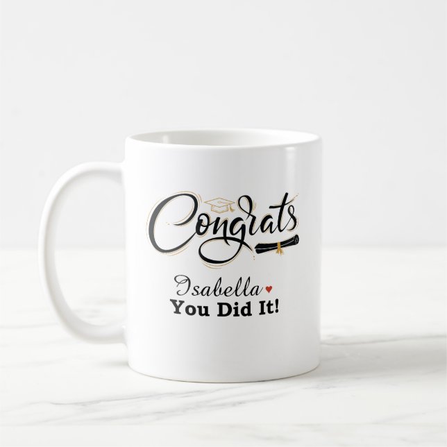 Grattis Du Klarade Det Anpassat Namn Kaffe Mug Kaffemugg (Vänster)