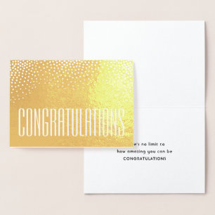 Grattis Elegant Minimal Typografi Vikad Folierat Kort