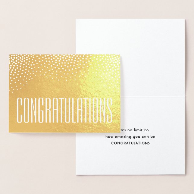 Grattis Elegant Minimal Typografi Vikad Folierat Kort (Display)