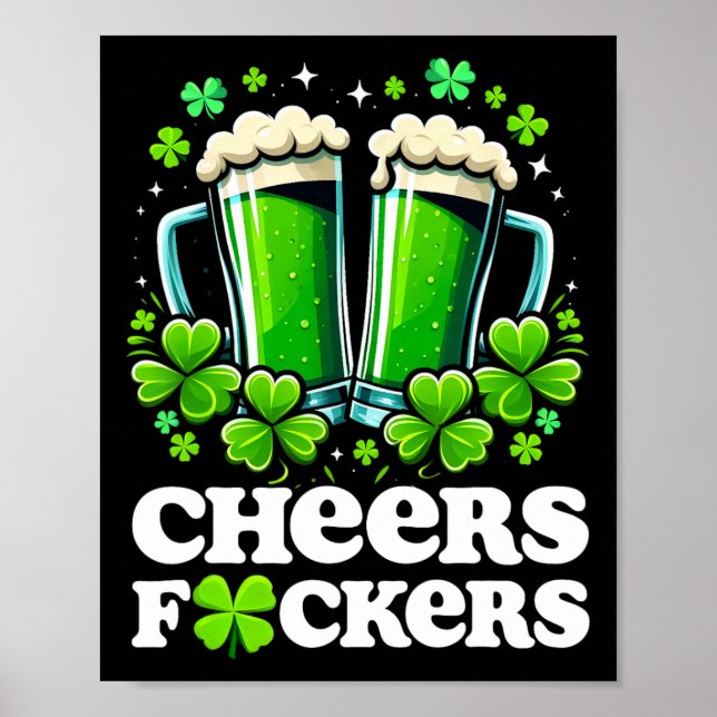 Grattis Ers St Patrick's Day Roliga Män Öl Drickan Poster (Framsidan)