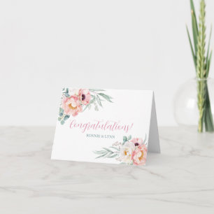 Grattis Eucalyptus Peonies Bröllop-kort Kort