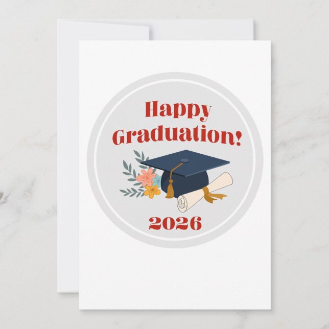 Grattis examen 2026! gratulationskort (Framsida)
