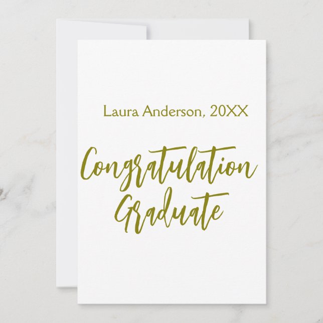 Grattis examen guld namn klass 20XX si Inbjudningar (Framsida)