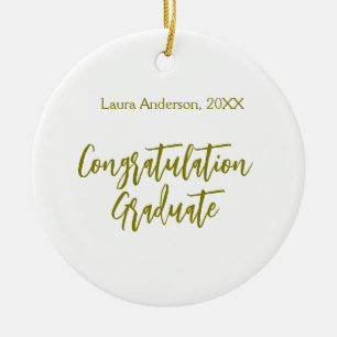 Grattis examen guld namn klass 20XX si Julgransprydnad Keramik