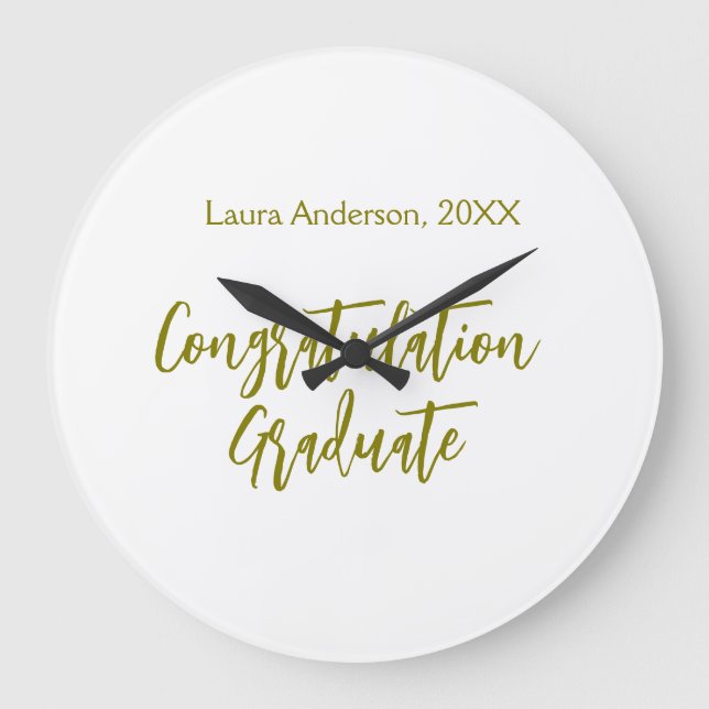 Grattis examen guld namn klass 20XX si Stor Klocka (Framsida)