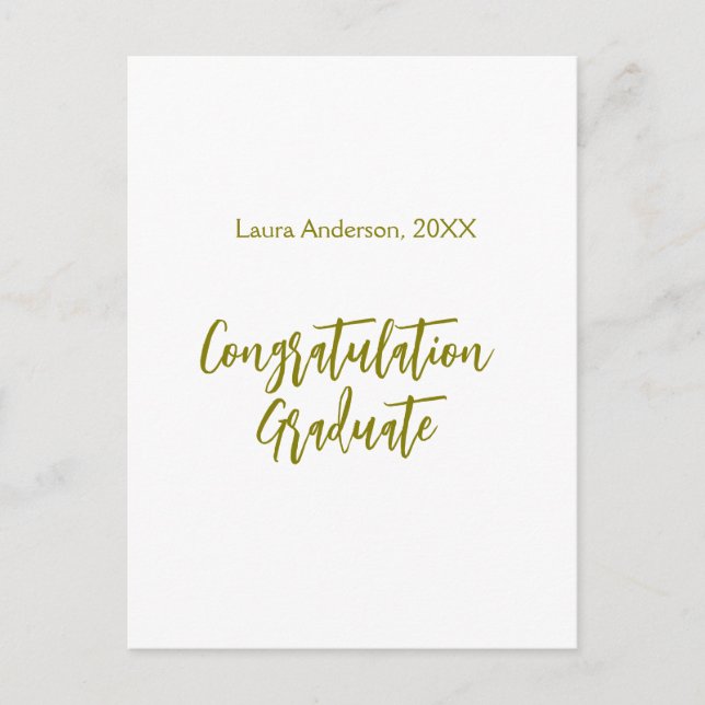 Grattis examen guld namn klass 20XX si Vykort (Framsida)