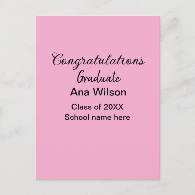 grattis examen inserera namn årskurs skola vykort (Framsida)