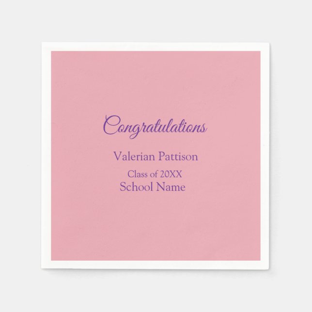 Grattis examen lägga till skolans namn enkelt mo pappersservett (Framsidan)