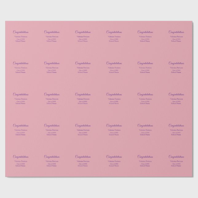 Grattis examen lägga till skolans namn enkelt mo presentpapper (Platt)