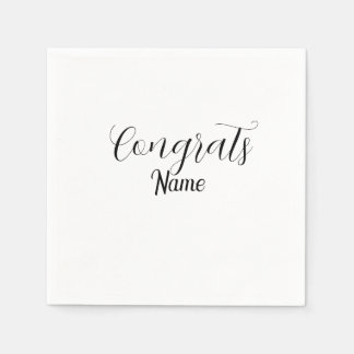Grattis examen name enkel minimal år klass pappersservett