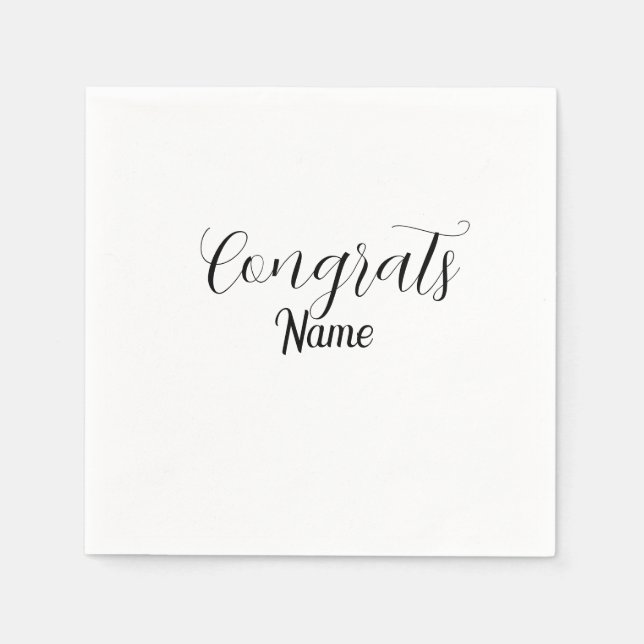 Grattis examen name enkel minimal år klass  pappersservett (Framsidan)