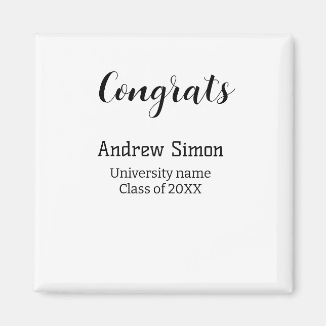 Grattis examen name universitet name klass 20XX Magnet (Framsidan)