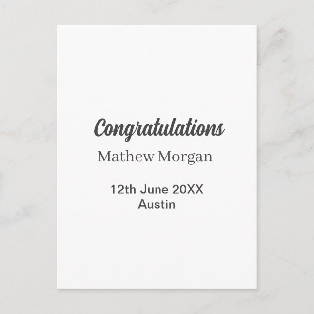 Grattis examen namn år klass vykort (Framsida)