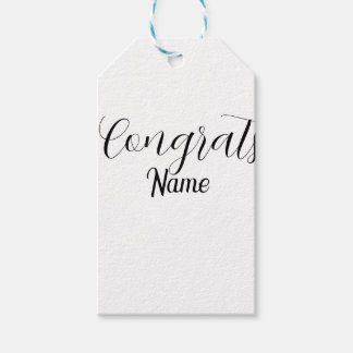 Grattis examen namn enkel minimal årsklass presentetikett