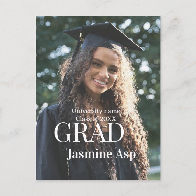 Grattis examen namn universitet namn klass 20XX Vykort (Framsida)