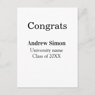 Grattis examen namn universitet namn klass 20XX Vykort