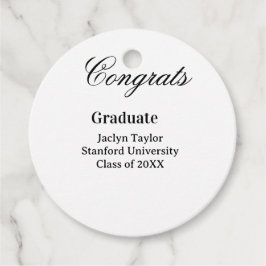 Grattis examen namn universitet namn klass av gåvor etiketter