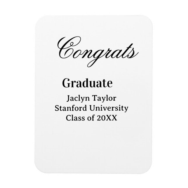 Grattis examen namn universitet namn klass av  magnet (Vertikal)