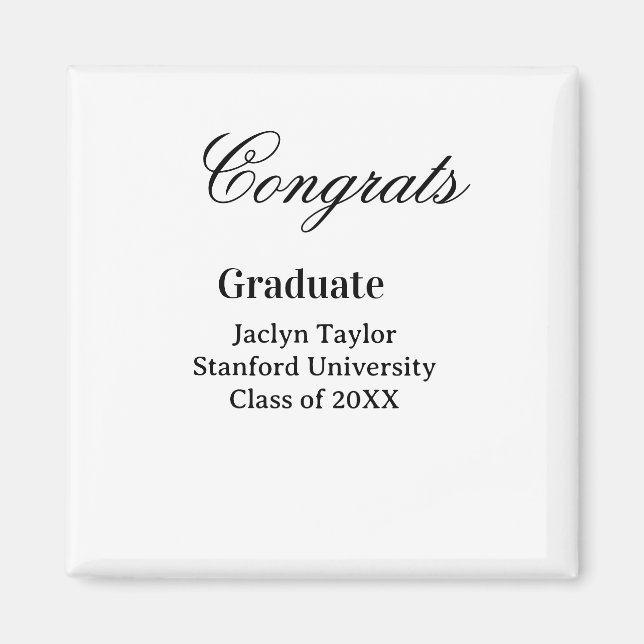Grattis examen namn universitet namn klass av  magnet (Framsidan)