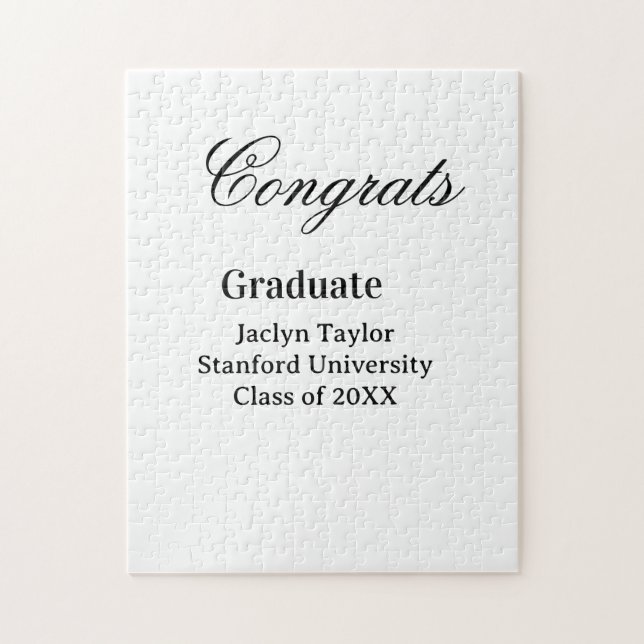 Grattis examen namn universitet namn klass  pussel (Vertikal)