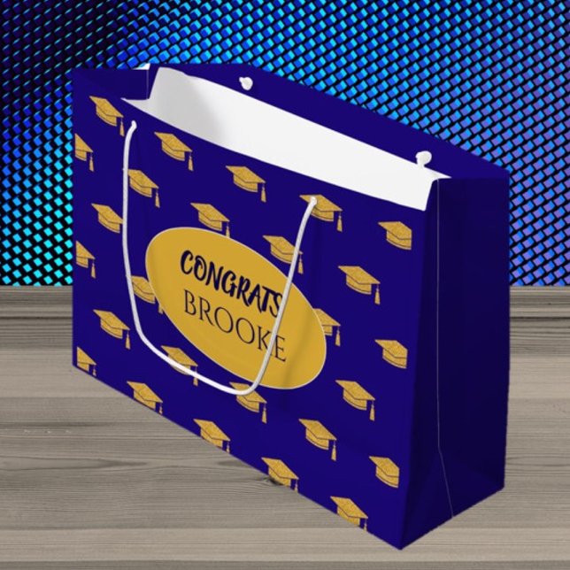 Grattis examen! Personlig blå presentpåse (Skapare uppladdad)