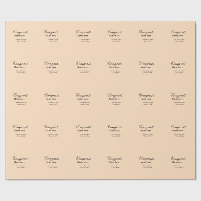 Grattis examen universitet namn årskull 20XX na Presentpapper (Platt)