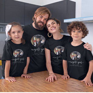 Grattis examen vit skript foto examen t shirt