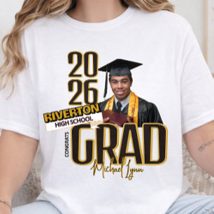 Grattis Examenklass 2028 Anpassad Foto T Shirt