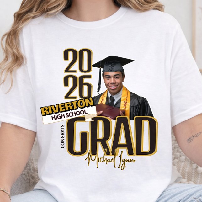 Grattis Examenklass 2028 Anpassad Foto T Shirt (Skapare uppladdad)