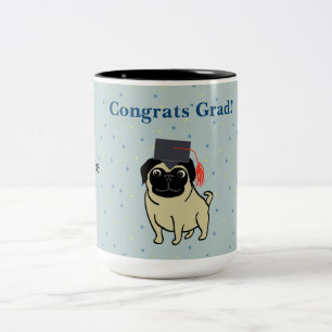 Grattis Examens Mops Två-Tonad Mugg