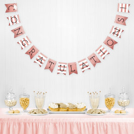 Grattis Examens Rose Gold Ränder Party Vimplar