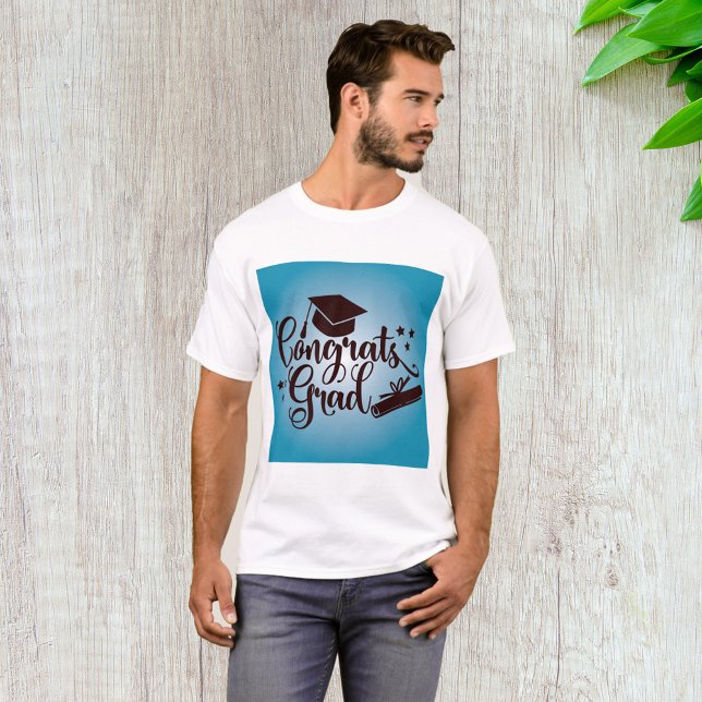 Grattis Examensblå Examenfest T Shirt (Skapare uppladdad)