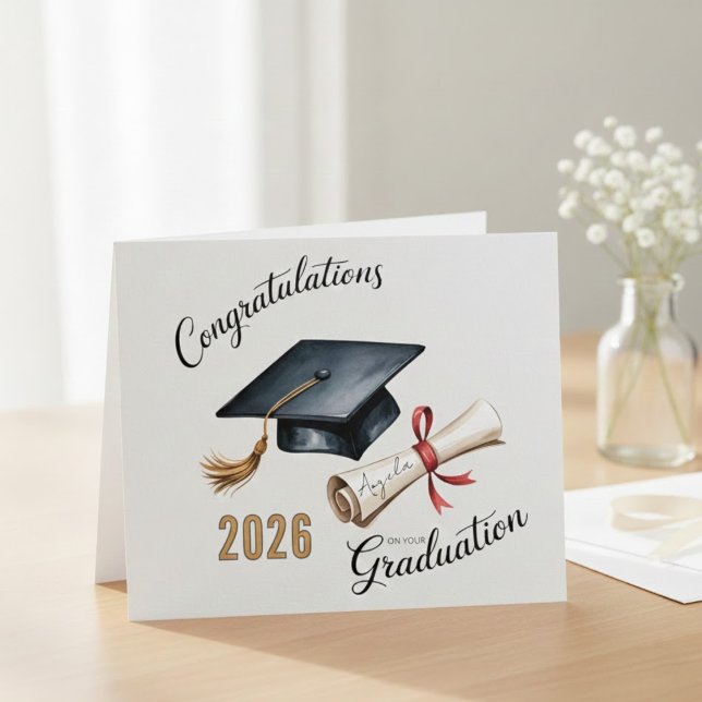 Grattis Examensmössa Diplom Årskurs Julkort (Skapare uppladdad)