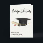 Grattis Examensmössa Diplom Kort<br><div class="desc">Denna design skapades med hjälp av digital konst. Den kan anpassas genom att välja alternativet anpassa ytterligare.</div>