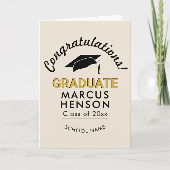 Grattis examenstudent examensmössa kort (Framsida)