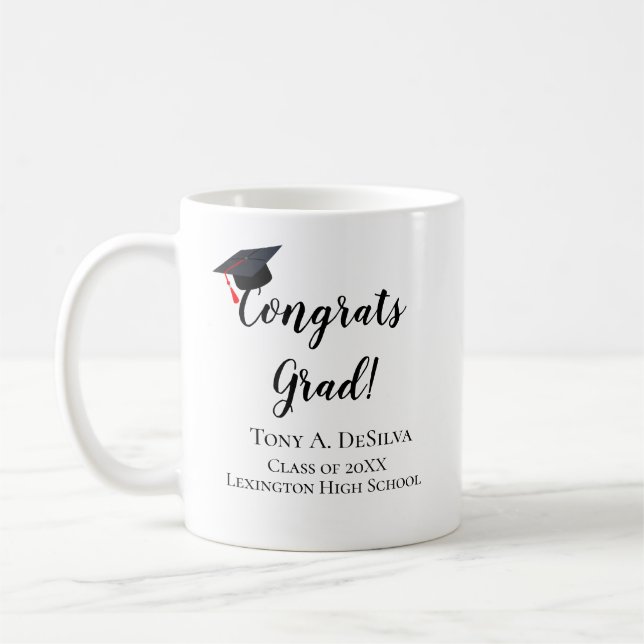 Grattis Examinerad Personlig Examen Kaffemugg (Vänster)