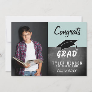 Grattis Examinerad Svart Tavla Foto Examen Kort