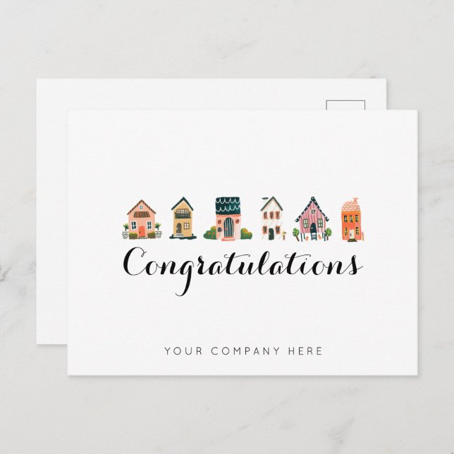 Grattis Fastighetsmäklare Ny Husägare Vykort (Fram/baksida)
