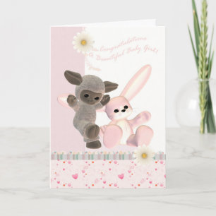 Grattis Flicka Card, Nyfödd bebis Kort
